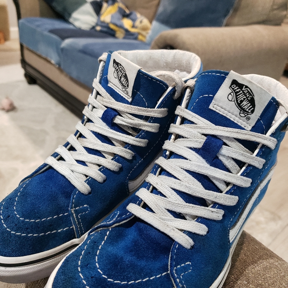 Vans blue suede sk8 shoes, Size 3.5 men, Size 5 women